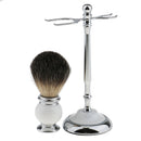 Soft Shaving Brush for Hair Cutting Dust Cleansing with Stable Steel Stand Holder Hair Rmover Tool Set