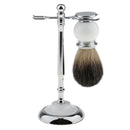 Soft Shaving Brush for Hair Cutting Dust Cleansing with Stable Steel Stand Holder Hair Rmover Tool Set