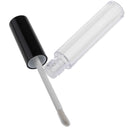 Set of 2 Plastic 7ml Empty Refillable Clear Lip Gloss Tube Liquid Bottle Black Cap Lip Balm Container Vials with Plugs