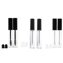 Set of 2 Plastic 7ml Empty Refillable Clear Lip Gloss Tube Liquid Bottle Black Cap Lip Balm Container Vials with Plugs