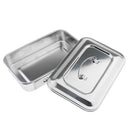 New Medication Sterilizer Box Stainless Steel Dish Disinfection Instrument Tray Organizer Holder with Lid & Handle Grip