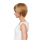 Charming Natural Women Bob Short Straight Gold Layered Wig Real Human Hair Full Hairpiece Cosplay Wigs