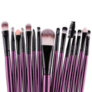 15PCS/SET Soft Smooth Anti-Deformation Contouring Foundation Blending Makeup Brush + Storage Case Beauty Cosmetic Supplies Purple Black