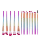 16pcs Gradient Color Frosted Handle Makeup Comestic Powder Foundation Blush Concealer Eyeliner Brush