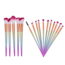 16pcs Gradient Color Frosted Handle Makeup Comestic Powder Foundation Blush Concealer Eyeliner Brush