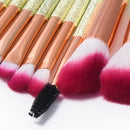 16pcs Gradient Color Frosted Handle Makeup Comestic Powder Foundation Blush Concealer Eyeliner Brush