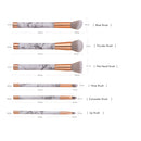 6pcs Professional Marble Texture Makeup Brushes Powder Foundation Eyeshadow Concealer Lip Comestic Set with Bag