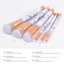 6pcs Professional Marble Texture Makeup Brushes Powder Foundation Eyeshadow Concealer Lip Comestic Set with Bag