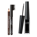Waterproof Comestic Black Liquid Eyeliner+Black/Brown Eyebrow Pencils Long Lasting Makeup Kit