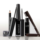 Waterproof Comestic Black Liquid Eyeliner+Black/Brown Eyebrow Pencils Long Lasting Makeup Kit