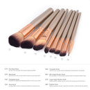 8pcs NATURAL WOOD High Quality Face Foundation Eyeshadow Nose Eyeliner Eye Shadow Concealer Blush Powder Makeup Brushes Kit Brown