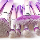 10pcs Cosmetic Face Foundation Eyeshadow Powder Blush Concealer Makeup Brushes Kit Blending Contouring Make Up Tools Set Purple