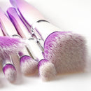 10pcs Cosmetic Face Foundation Eyeshadow Powder Blush Concealer Makeup Brushes Kit Blending Contouring Make Up Tools Set Purple
