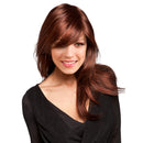 Elegant Girls Women 24 Inches Long Natural Straight Synthetic Hair Wigs With Cap Bangs for Cosplay Party Daily Use Costume Copper Red
