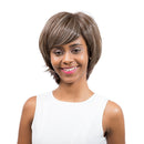 12 inches Fashion Women Short Layered Straight Synthetic Hair Wigs With Cap Bang for Daily Wear Costume Party Gray White