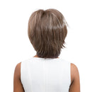 12 inches Fashion Women Short Layered Straight Synthetic Hair Wigs With Cap Bang for Daily Wear Costume Party Gray White