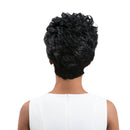 Women Real Human Hair Wig Short Curly Full Wigs Heat Resistant Cosplay Black