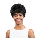 Women Real Human Hair Wig Short Curly Full Wigs Heat Resistant Cosplay Black