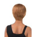 HEAT RESISTANT 10 inches Very Short Layered Straight 100% Human Hair Wigs + Cap for for Cosplay Party Daily Use Costume Gold