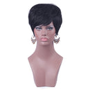Women Natural Fluffy Black Short Straight Layered Wigs Full Hair Wig Heat Resistant for Daily Wear /Cosplay Party
