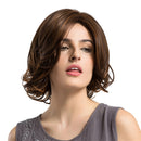 Elegant Girls Women Light Brown 12" Short Natural Curly Synthetic Hair Wigs with Cap for for Cosplay Party Daily Use Costume
