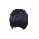 HEAT RESISTANT Black Straight Bangs Bob Style 100 % Real Human Hair Wigs +Cap for Women Ladies Cosplay Party Daily Use Costume 12 inches