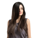 Women's Natural Long Straight Full Head Wig Gradient Brown Party Cosplay
