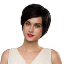 Fashion Charming Natural Real Human Hair Wig Short Straight Wig Black Daily Wear/Cosplay for Women Girls