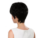 Fashion Charming Black Layered Straight Short Wig Real Human Hair Wigs for Women Daily Wear/Party Cosplay