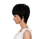 Fashion Charming Black Layered Straight Short Wig Real Human Hair Wigs for Women Daily Wear/Party Cosplay