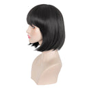Natural Black Short Straight Bob Wig Human Hair Full Head Wigs Soft Silky Women Girl Fancy Dress Accessories for Party Cosplay Custume