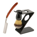 3 IN 1 Professional Salon Barber Shaving Brush Set Shaver Stand Holder Straight Razors Tools for Men Beard Cleansing