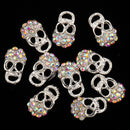 10pcs 3D Halloween Nail Art Decoration Stickers Skull Glitter Multi Color Jewelry Rhinestone DIY