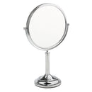 Stainless Steel Free Standing Vanity Dual Side Cosmetic Make Up Mirror For Bathroom 3x Magnification Polished 8 inch