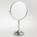 Stainless Steel Free Standing Vanity Dual Side Cosmetic Make Up Mirror For Bathroom 3x Magnification Polished 8 inch