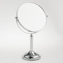 Stainless Steel Free Standing Vanity Dual Side Cosmetic Make Up Mirror For Bathroom 3x Magnification Polished 8 inch