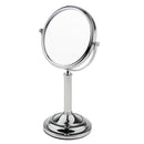 6'' Stainless Steel Tabletop Double Sided Free Standing Vanity Shaving Make Up Mirror For Shower Bathroom 3x Magnification 360Â°Adjustable Swivel Rotation