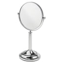 6'' Stainless Steel Tabletop Double Sided Free Standing Vanity Shaving Make Up Mirror For Shower Bathroom 3x Magnification 360Â°Adjustable Swivel Rotation