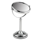 6'' Stainless Steel Tabletop Double Sided Free Standing Vanity Shaving Make Up Mirror For Shower Bathroom 3x Magnification 360Â°Adjustable Swivel Rotation