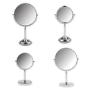 6'' Stainless Steel Tabletop Double Sided Free Standing Vanity Shaving Make Up Mirror For Shower Bathroom 3x Magnification 360Â°Adjustable Swivel Rotation
