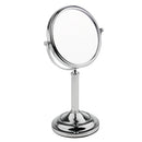 6'' Stainless Steel Tabletop Double Sided Free Standing Vanity Shaving Make Up Mirror For Shower Bathroom 3x Magnification 360Â°Adjustable Swivel Rotation