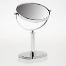 Stainless Steel Free Standing Vanity Dual Side Cosmetic Make Up Mirror For Bathroom 3x Magnification Polished 6