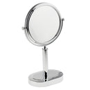Stainless Steel Free Standing Vanity Dual Side Cosmetic Make Up Mirror For Bathroom 3x Magnification Polished 6