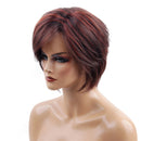 Elegant Women Girls Short Natural Looking Layered Synthetic Hair Wigs With Cap Dark Brown Face Frame Style Costume Party Daily Wear Use