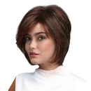 Elegant Women Girls Short Natural Looking Layered Synthetic Hair Wigs With Cap Dark Brown Face Frame Style Costume Party Daily Wear Use