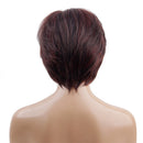 Elegant Women Girls Short Natural Looking Layered Synthetic Hair Wigs With Cap Dark Brown Face Frame Style Costume Party Daily Wear Use
