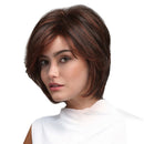 Elegant Women Girls Short Natural Looking Layered Synthetic Hair Wigs With Cap Dark Brown Face Frame Style Costume Party Daily Wear Use