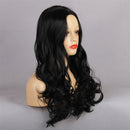 25'' Long Wavy Women Lady Full Wigs Natural Fluffy Black Heat Resistant Synthetic for Salon Hairstyling Party Cosplay Custume
