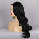 25'' Long Wavy Women Lady Full Wigs Natural Fluffy Black Heat Resistant Synthetic for Salon Hairstyling Party Cosplay Custume