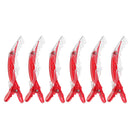 6 Piece Red Professional Salon Hairdressing Sectioning Plastic Alligator Hair Clips Claw Croc Clamp Grips Women Girl Hairpins Barrettes